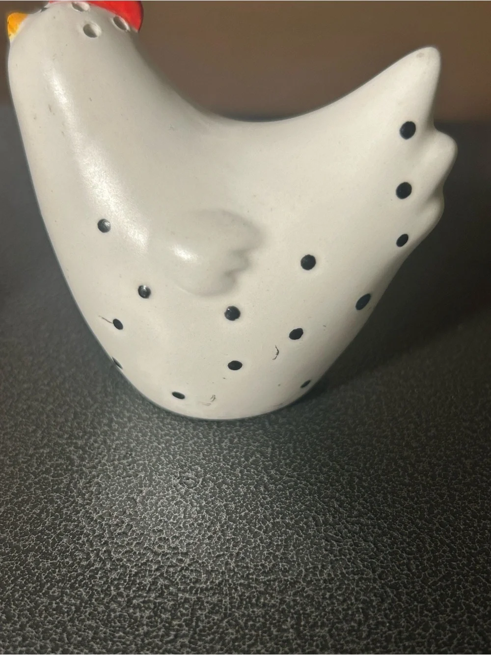 Decorative Polka Dot Ceramic Chicken Hen Salt and Pepper Shakers- Yellow & White